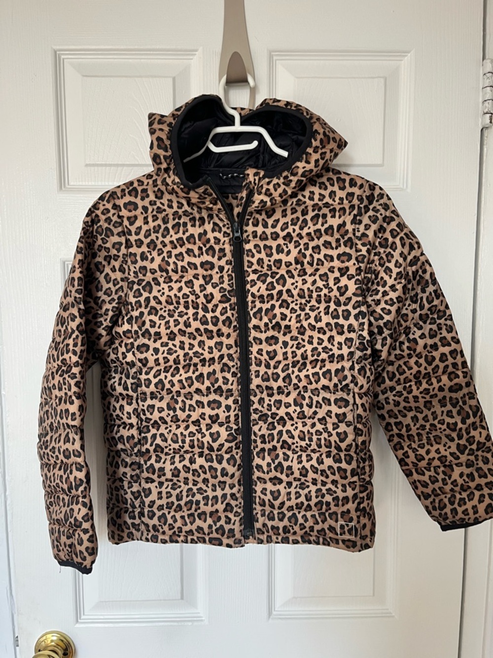 Leopard Print Puffer Hooded Jacket - Kids (or small adult).